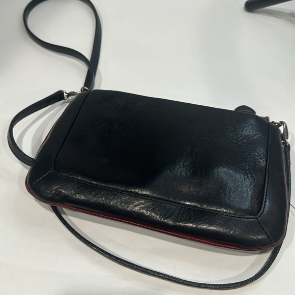 BRIGHTON black & red leather Crossbody with flowers - Picture 5 of 5